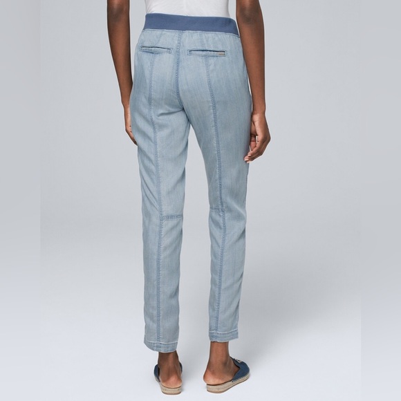 White House Black Market Mid-Rise Silky Soft Denim Tapered Ankle Jeans - Picture 2 of 7